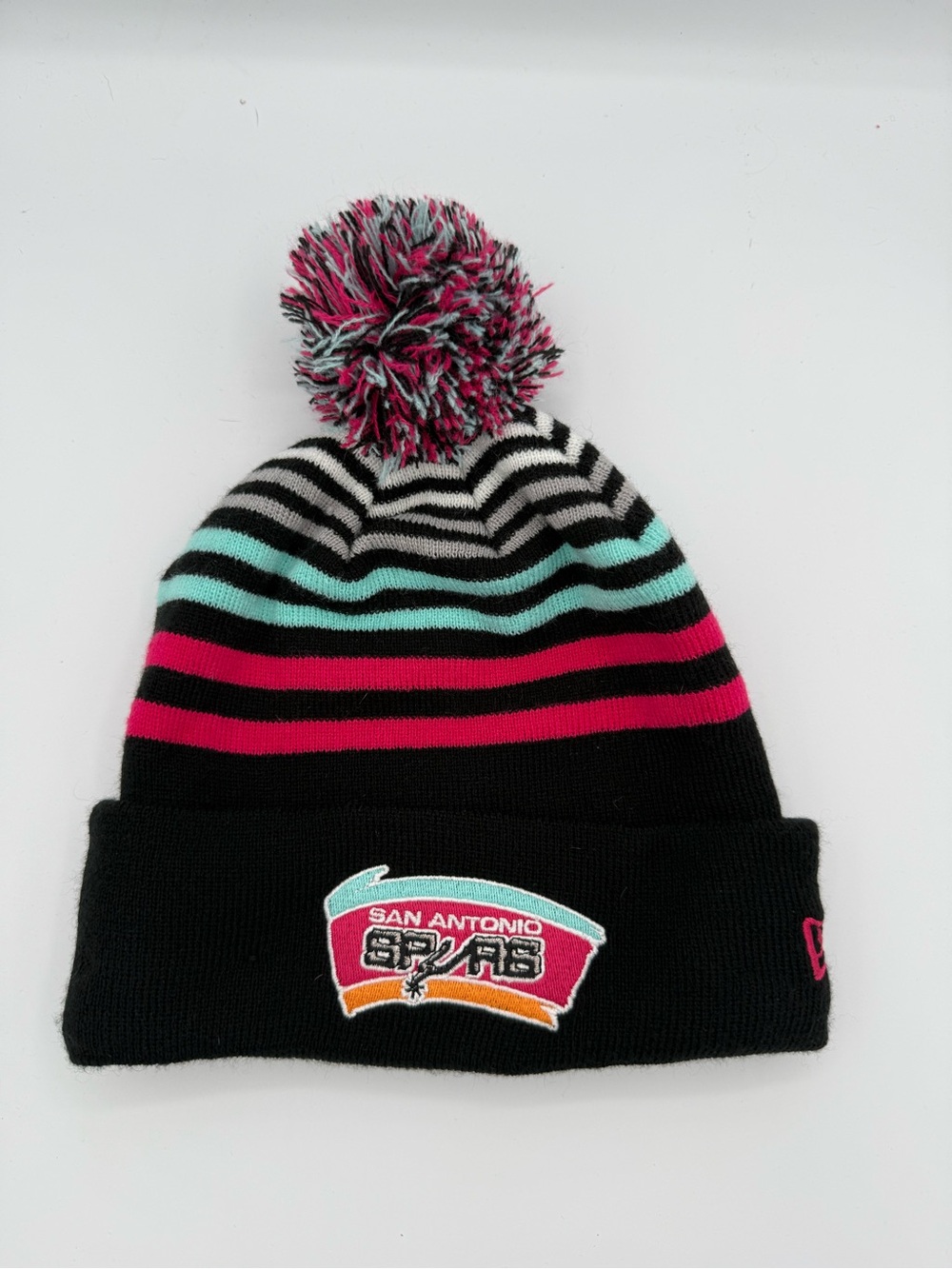 San Antonio Spurs Pom New Era Hardwood Classics beanie
